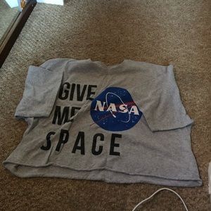grey nasa crop top